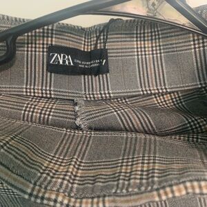 Zara Gray Plaid Pants